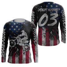 Load image into Gallery viewer, Patriotic Motocross Jersey Personalized Racing Shirt UPF30+ Adult&amp;Kid American MX Racing Motorcycle| NMS721