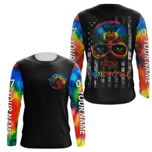 Load image into Gallery viewer, Rainbow Skull Rider Personalized Jersey UPF30+ Patriotic Motorcycle Engine Shirt Biker Off-road Riding| NMS606