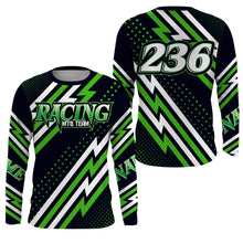 Load image into Gallery viewer, MTB Jersey, Custom Green Downhill Mountain Bike Racing Shirt, Cycling Shirt UV Protection UPF 30+| JTS495