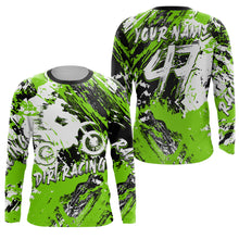 Load image into Gallery viewer, Personalized green Motocross jersey dirt bike kids boy girl racing extreme UPF30+ motorcycle shirt PDT206