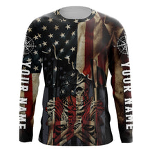 Load image into Gallery viewer, Personalized American Hiking Shirt - Patriotic Skull Hiking Sticks Jersey, Gifts for Hikers and Campers| SP119