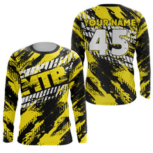 Load image into Gallery viewer, Yellow adult kid MTB jersey UPF30+ mountain biking shirt Custom extreme cycling bicycle gear| SLC50