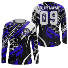 Load image into Gallery viewer, Blue custom number name Motocross racing jersey adult&amp;kid dirt bike Live to Ride off-road MX shirt PDT182