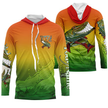 Load image into Gallery viewer, Muskellunge fishing art custom name Musky (Muskie) ChipteeAmz&#39;s art sun protection fishing shirts AT043