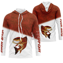 Load image into Gallery viewer, Redfish fishing custom name with angry Redfish ChipteeAmz's art UV protection shirts AT007