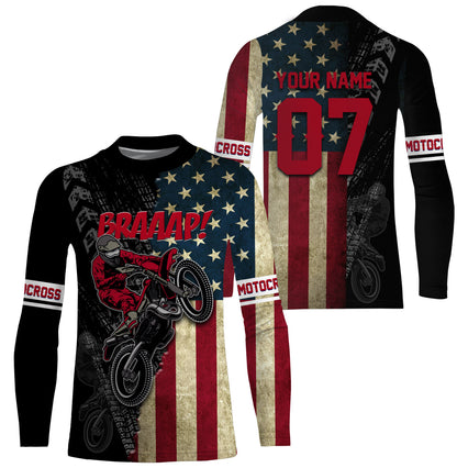American Motocross Jersey Personalized UPF30+ Brap Dirt Bike Riding Shirt Off-road Motorcycle Riders| NMS531