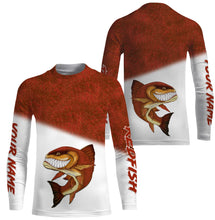 Load image into Gallery viewer, Redfish fishing custom name with angry Redfish ChipteeAmz's art UV protection shirts AT007