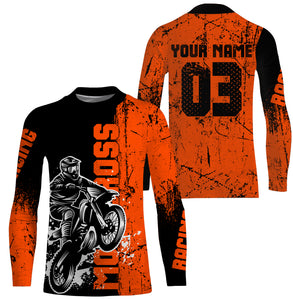 Orange Custom Motocross Jersey UPF30+ Adult&Kid Dirt Bike Off-Road MX Brap Motorcycle Shirt| NMS853