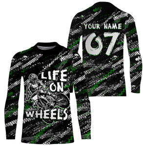 Life on Wheels Personalized Motocross Jersey Tire Track Motorcycle Shirt Off-Road Dirt Bike Racing| NMS586