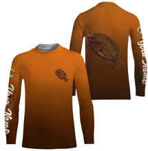 Load image into Gallery viewer, Flounder fishing custom name with angry Flounder ChipteeAmz's art UV protection shirts AT016