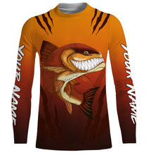 Load image into Gallery viewer, Redfish puppy drum fishing art custom name with angry redfish ChipteeAmz&#39;s art UV protection shirts AT030