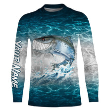 Load image into Gallery viewer, Salmon fishing water camo custom name with funny Salmon ChipteeAmz&#39;s art UV protection shirts AT028