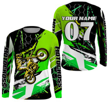 Load image into Gallery viewer, Motocross Racing Custom Number&amp;Name Jersey T-shirt Youth Long Sleeves, Dirt Bike Motorcycle Off-road Riders| NMS680