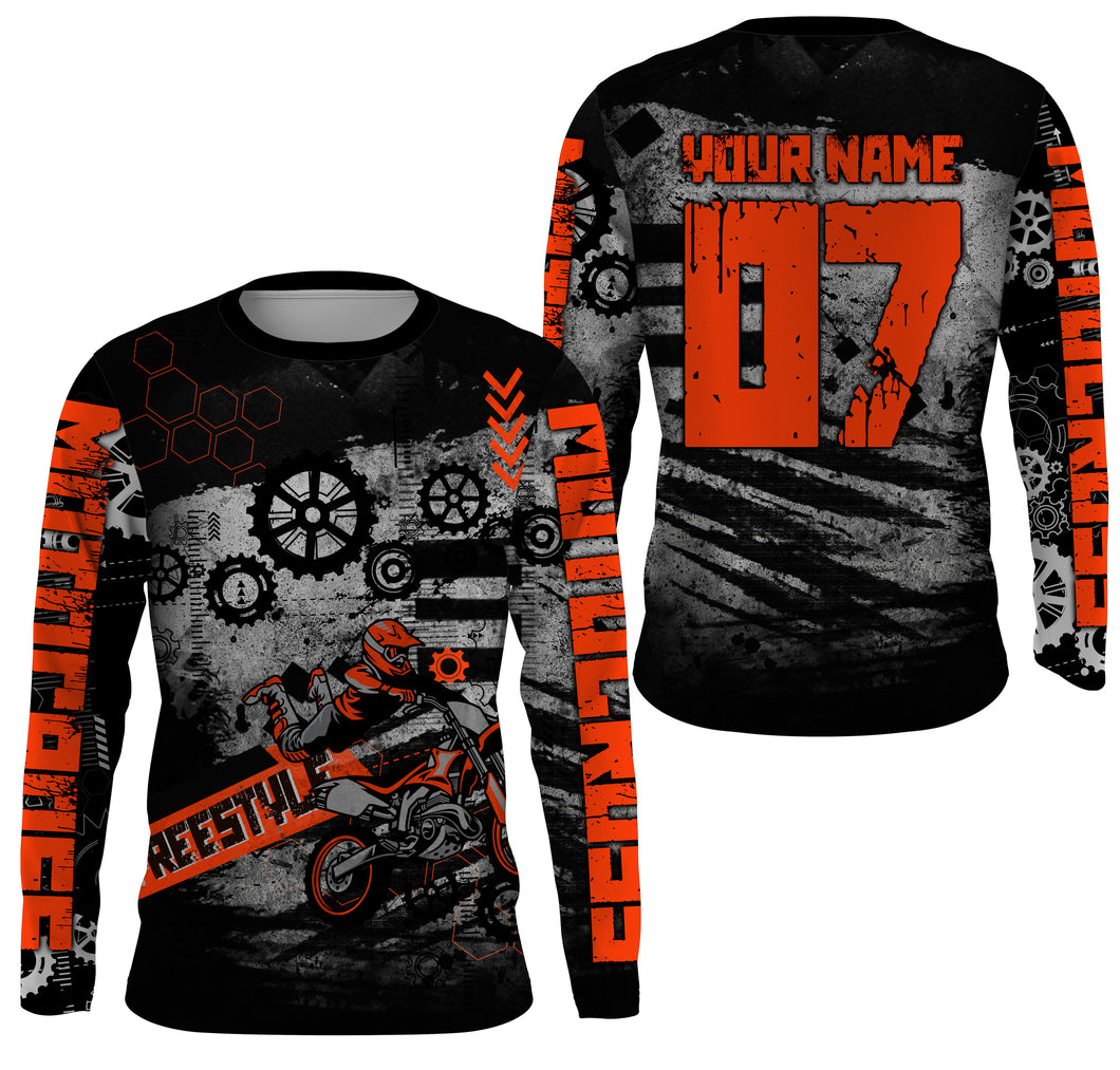 Custom red racing jersey UPF30+ youth men women MX shirt dirt bike freestyle off-road motorcycle PDT06