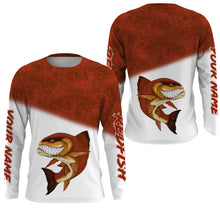 Load image into Gallery viewer, Redfish fishing custom name with angry Redfish ChipteeAmz's art UV protection shirts AT007