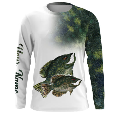 Crappie fishing ChipteeAmz's art custom name UV protection shirts with funny Crappie fish art AT031