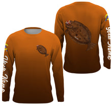 Load image into Gallery viewer, Flounder fishing custom name with angry Flounder ChipteeAmz's art UV protection shirts AT016
