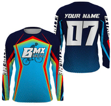 Load image into Gallery viewer, Custom Blue BMX racing jersey UPF30+ Adult kid bike shirt extreme cycling bicycle motocross gear| SLC58