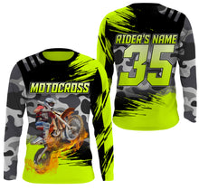 Load image into Gallery viewer, Personalized Dirt Bike Jersey UPF30+ Anti UV, Camo Motocross Racing Motorcycle Off-road Youth Riders| NMS452