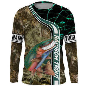 Rainbow trout fishing custom name with ChipteeAmz's art UV protection shirts AT022