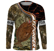 Load image into Gallery viewer, Flounder fishing custom name with ChipteeAmz's art UV protection shirts AT020