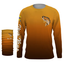 Load image into Gallery viewer, Redfish fishing custom name with Redfish drinking beer ChipteeAmz's art UV protection shirts AT013