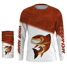 Load image into Gallery viewer, Redfish fishing custom name with angry Redfish ChipteeAmz's art UV protection shirts AT007