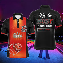 Load image into Gallery viewer, Personalized Men Polo Bowling Shirt, Strike Kinda Busy Right Now, Short Sleeves Bowlers Jersey NBP38