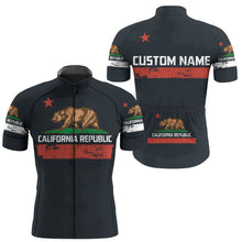 Load image into Gallery viewer, California Men cycling jersey Anti-UV full zipper cycle gear with 3 pockets MTB BMX bike shirt| SLC138
