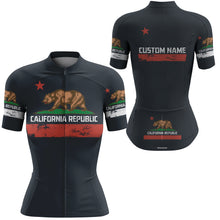 Load image into Gallery viewer, California Women cycling jersey Anti-UV full zipper cycle gear with 3 pockets MTB BMX bike shirt| SLC138