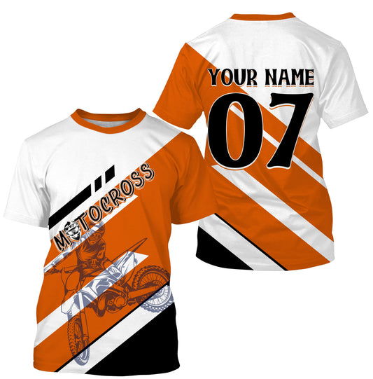 Personalized Motorcross Jersey Orange MX Rider Shirt Off-road Racing Dirt Bike Riding| NMS501