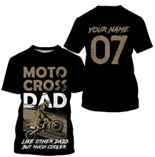Load image into Gallery viewer, Motocross Dad Personalized Riding Jersey MX Dad Biker Shirt Dirt Bike Racing Dad Motorcycle Black| NMS523