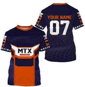 MTX racing jersey UPF30+ personalized Motocross orange dirt bike shirt off-road motorcycle jersey| NMS877