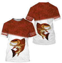 Load image into Gallery viewer, Redfish fishing custom name with angry Redfish ChipteeAmz's art UV protection shirts AT007