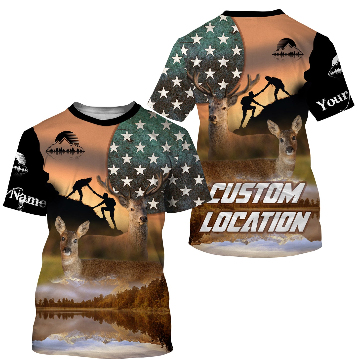 Customized Camouflage Forest Outdoor Wildlife 3D Men's Hiking T-Shirt Hiking Long Sleeve Take A Hike Shirt SP13