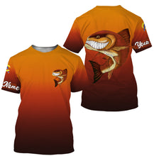 Load image into Gallery viewer, Redfish fishing custom name with angry Redfish ChipteeAmz's art UV protection shirts AT005