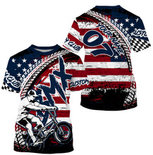 Load image into Gallery viewer, Personalized American adult kid BMX jersey UPF30+ Patriotic cycling shirt stunt riding racewear| SLC13