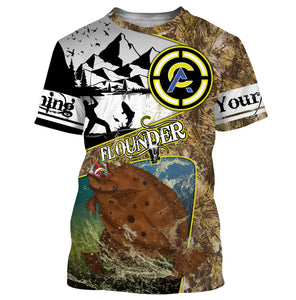 Flounder fishing camo custom name with funny Flounder angry ChipteeAmz's art UV protection shirts AT019