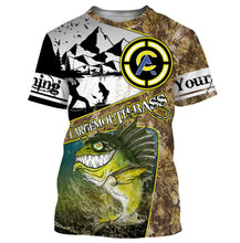 Load image into Gallery viewer, Largemouth Bass fishing camo custom name with funny Bass angry ChipteeAmz&#39;s art UV protection shirts AT017