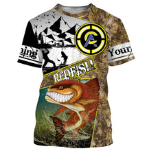 Load image into Gallery viewer, Redfish fishing camo custom name with funny Redfish angry ChipteeAmz&#39;s art UV protection shirts AT018