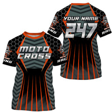 Load image into Gallery viewer, Personalized orange Motocross jersey men women kid racing UPF30+ biker off-road motorcycle shirt PDT303