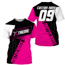 Load image into Gallery viewer, Extreme Motocross Jersey Personalized UPF30+ Racing Shirt Dirt Bike Off-road Biker Motorcycle - Pink NMS631