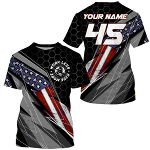 Personalized Racing Jersey UPF30+ Patriotic Work Less Ride More Dirt Bike Motocross Racewear NMS596