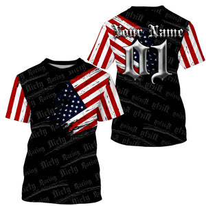 American Flag personalized dirt bike jersey Motocross youth men UV off-road patriotic racing shirt PDT199