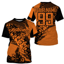 Load image into Gallery viewer, Kids Men custom orange dirt bike jersey Motocross MX racing UPF30+ motorcycle off-road shirt  PDT158