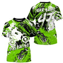 Load image into Gallery viewer, Personalized green Motocross jersey dirt bike kids boy girl racing extreme UPF30+ motorcycle shirt PDT206