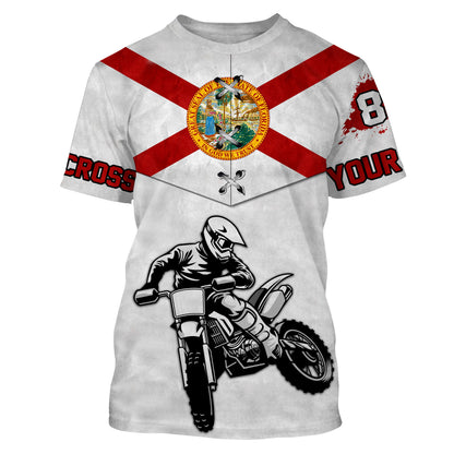 Florida Motocross Jersey Custom Name Youth Mens Womens FL Dirt Bike Off Road MotoX Motorcycle Racing| NMS824