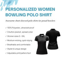 Load image into Gallery viewer, Red Bowling Polo Shirt for Women Custom Bowling Jersey With Name Ladies Bowling Team Shirt BDT71