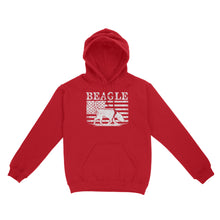 Load image into Gallery viewer, Beagle Dog American Flag Shirt, Mens Beagle Gift, Dog Lover, Hunting Dog Standard Hoodie FSD2345D01