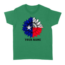 Load image into Gallery viewer, Texas flag sunflower customized name patriot Texas state flag Women's T-shirt D03 NQS2495
